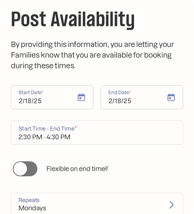 Share your availability